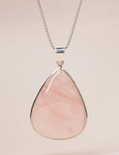 Load image into Gallery viewer, Brazilian Rose Quartz Teardrop Pendant