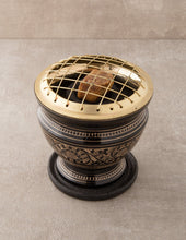 Load image into Gallery viewer, Carved Brass Charcoal Resin Burner
