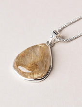 Load image into Gallery viewer, Golden Rutilated Quartz Teardrop Pendant