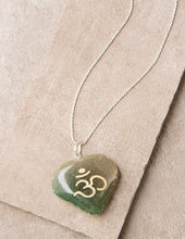 Load image into Gallery viewer, Green Jade Om Necklace