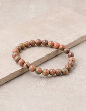 Load image into Gallery viewer, Unakite Bead Bracelet