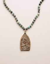 Load image into Gallery viewer, African Jasper Antique Charm Necklace
