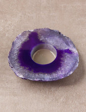 Load image into Gallery viewer, Agate Candle Holder - Purple - As Is Clearance
