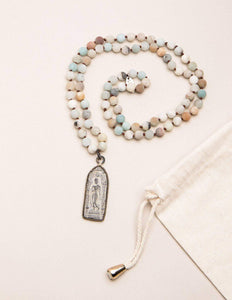 Amazonite Antique Charm Necklace