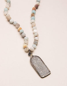 Amazonite Antique Charm Necklace