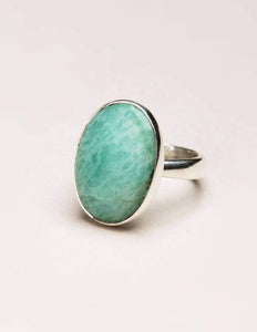 Amazonite Gemstone Ring - Adjustable