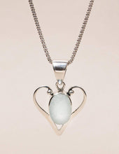 Load image into Gallery viewer, Amazonite Silver Heart Pendant
