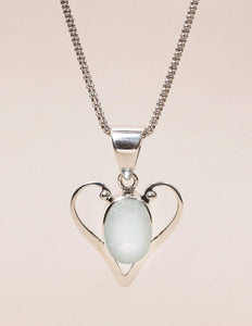 Amazonite Silver Heart Pendant