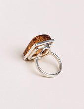 Load image into Gallery viewer, Amber Square Cut Ring - Size 8
