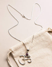 Load image into Gallery viewer, Amethyst Blissful Om Necklace
