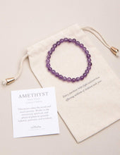 Load image into Gallery viewer, Amethyst Energy Gemstone Bracelet - 6 mm

