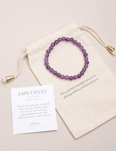 Amethyst Energy Gemstone Bracelet - 6 mm