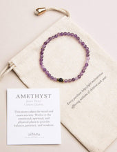 Load image into Gallery viewer, Amethyst &amp; Lava Mini Gemstone Bracelet
