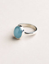 Load image into Gallery viewer, Aquamarine Silver Gemstone Ring - Adjustable
