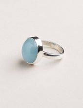 Load image into Gallery viewer, Aquamarine Silver Gemstone Ring - Adjustable
