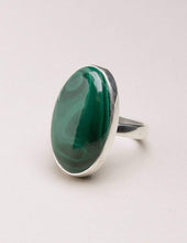 Load image into Gallery viewer, As Is - Malachite Gemstone Ring - Adjustable
