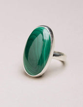 Load image into Gallery viewer, As Is - Malachite Gemstone Ring - Adjustable
