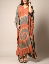 Load image into Gallery viewer, Aurora Tie-Dye Kaftan - Rust
