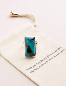 Azurite Malachite Adjustable Ring - One of a Kind
