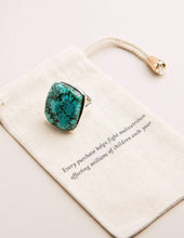 Load image into Gallery viewer, Azurite Malachite Square Cut Ring - Adjustable
