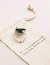 Load image into Gallery viewer, Azurite Malachite Square Cut Ring - Adjustable
