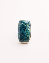 Load image into Gallery viewer, Azurite Malachite Square Gemstone Ring - One-of-a-Kind
