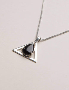 Black Onyx Triangle Pendant