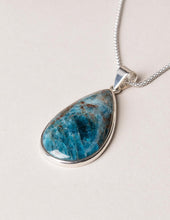Load image into Gallery viewer, Brazilian Blue Apatite Teardrop Pendant
