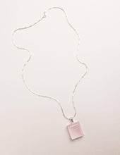 Load image into Gallery viewer, Brazilian Rose Quartz Square Pendant - One of a Kind
