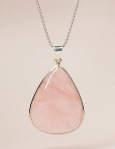 Brazilian Rose Quartz Teardrop Pendant