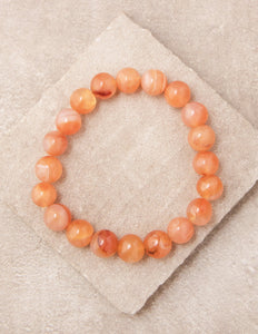 Carnelian Agate Bead Bracelet