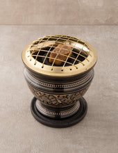 Load image into Gallery viewer, Carved Brass Charcoal Resin Burner
