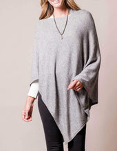 Load image into Gallery viewer, Cashmere &amp; Wool Poncho - Grey Heather
