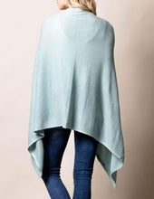 Load image into Gallery viewer, Cashmere &amp; Wool Poncho - Sea
