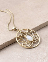 Load image into Gallery viewer, Lotus Moonstone Fair Trade Necklace

