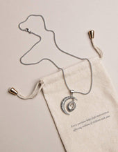 Load image into Gallery viewer, &#39;Herkimer Diamond&#39; Silver Moon Pendant
