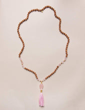 Load image into Gallery viewer, Rose Quartz Rudraksha Mala
