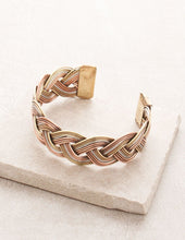 Load image into Gallery viewer, Tri-Metal Braid Tibetan Healing Bangle
