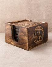 Load image into Gallery viewer, Wooden Elephant Coaster Set
