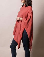 Load image into Gallery viewer, Cashmere &amp; Wool Poncho - Coral
